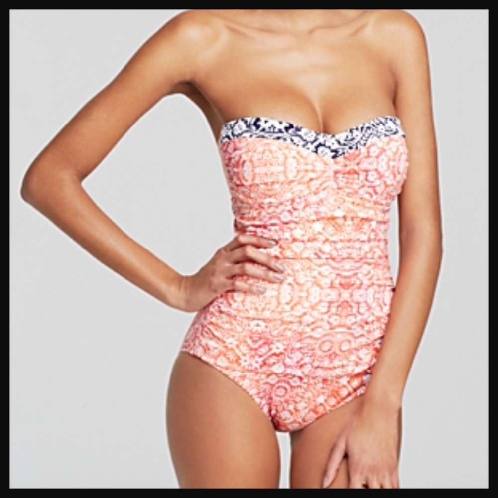 TOMMY BAHAMA | one piece coral bandeau swimsuit